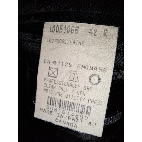 Jean Paul Germain Mens Wool Blazer Size 42R Black Classic Single Breasted Jacket - Picture 8 of 8